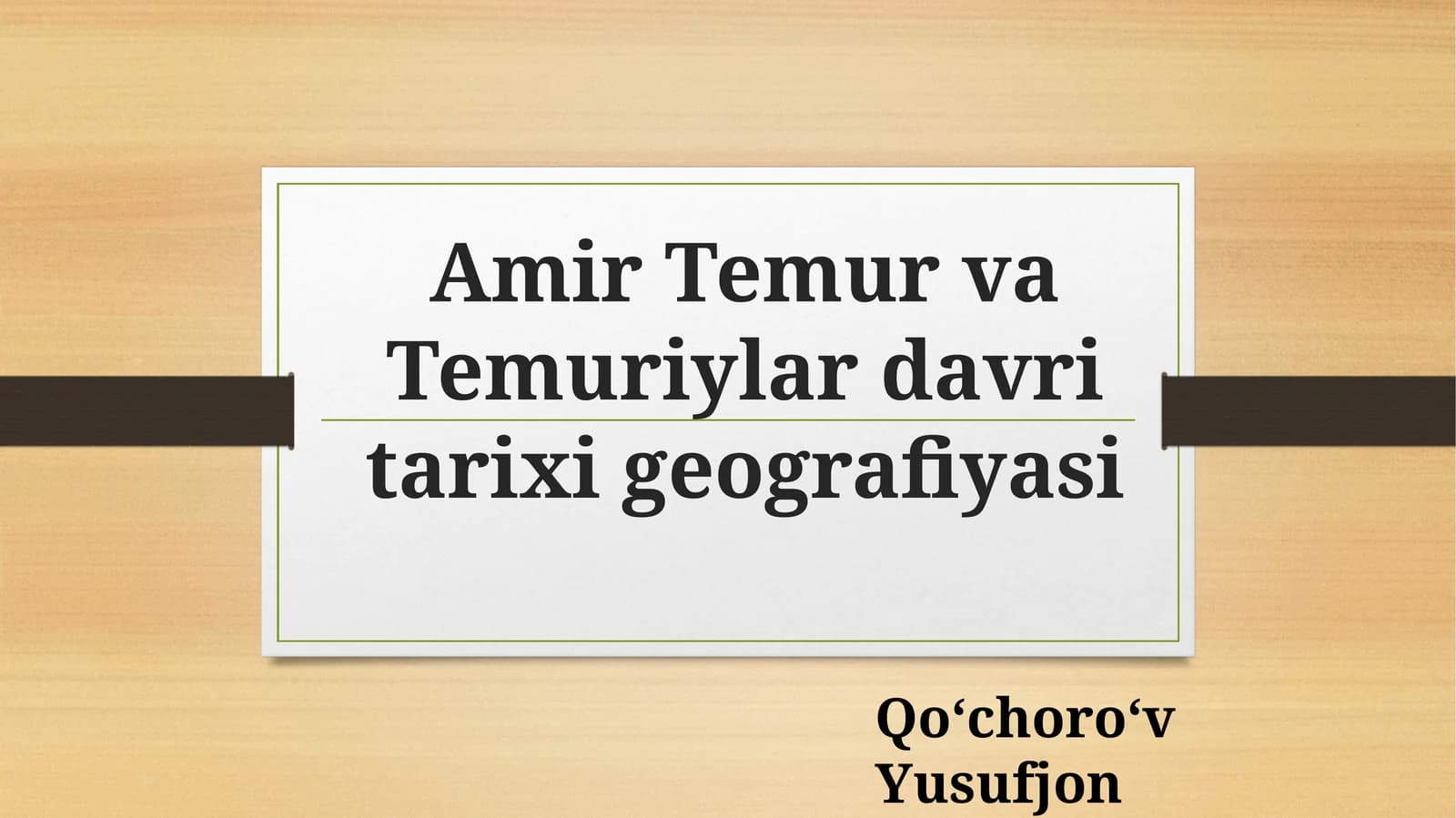 Amir Temur va Temuriylar davri tarixi geografiyasi