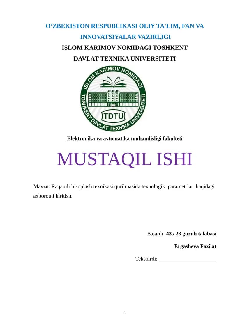 Raqamli hisoplash texnikasi
