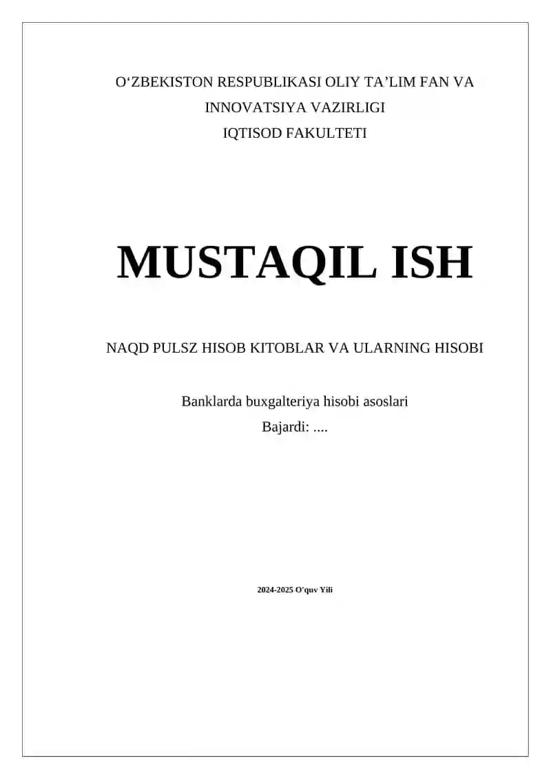 Naqd Pulsiz Hisob-Kitoblarning Asosiy Tushunchalari