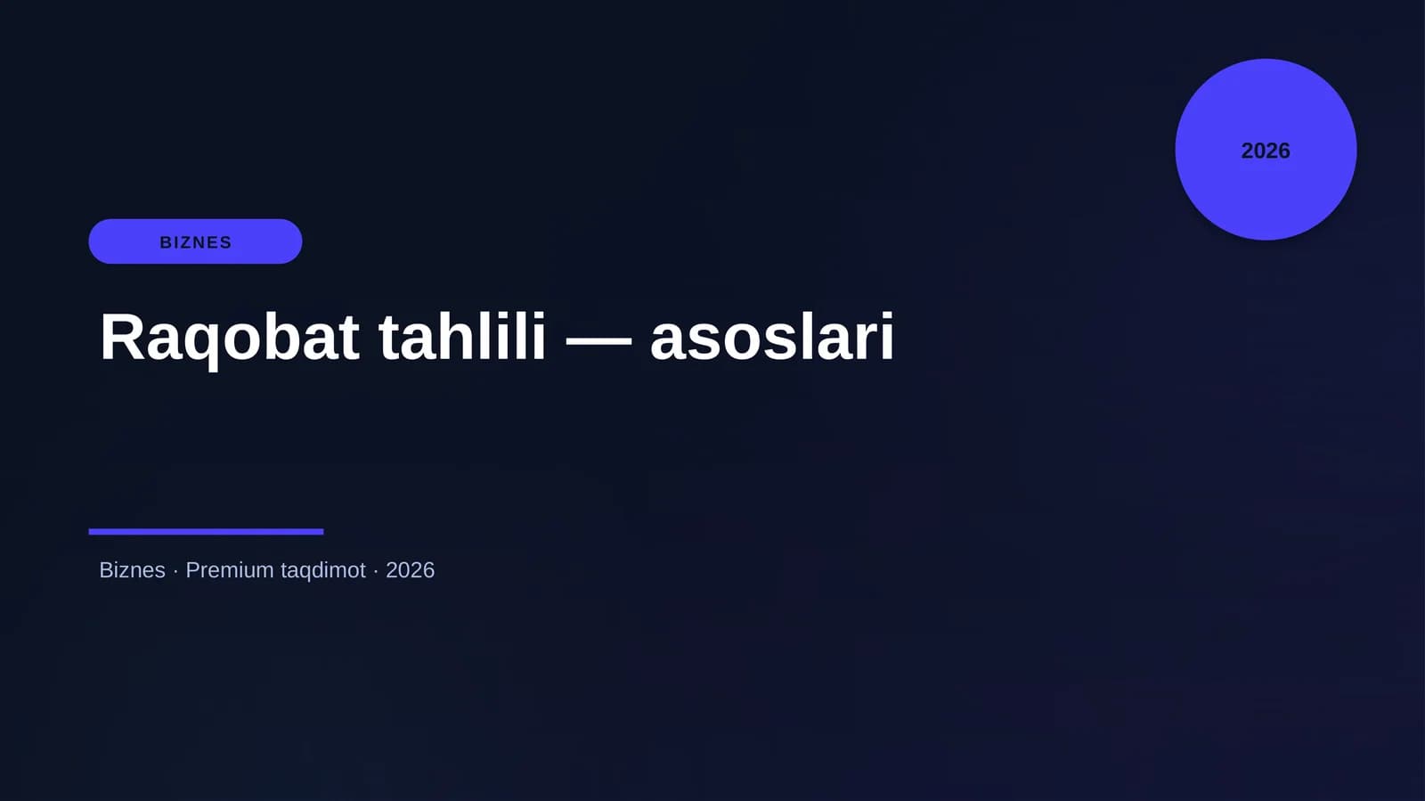 Raqobat tahlili — asoslari