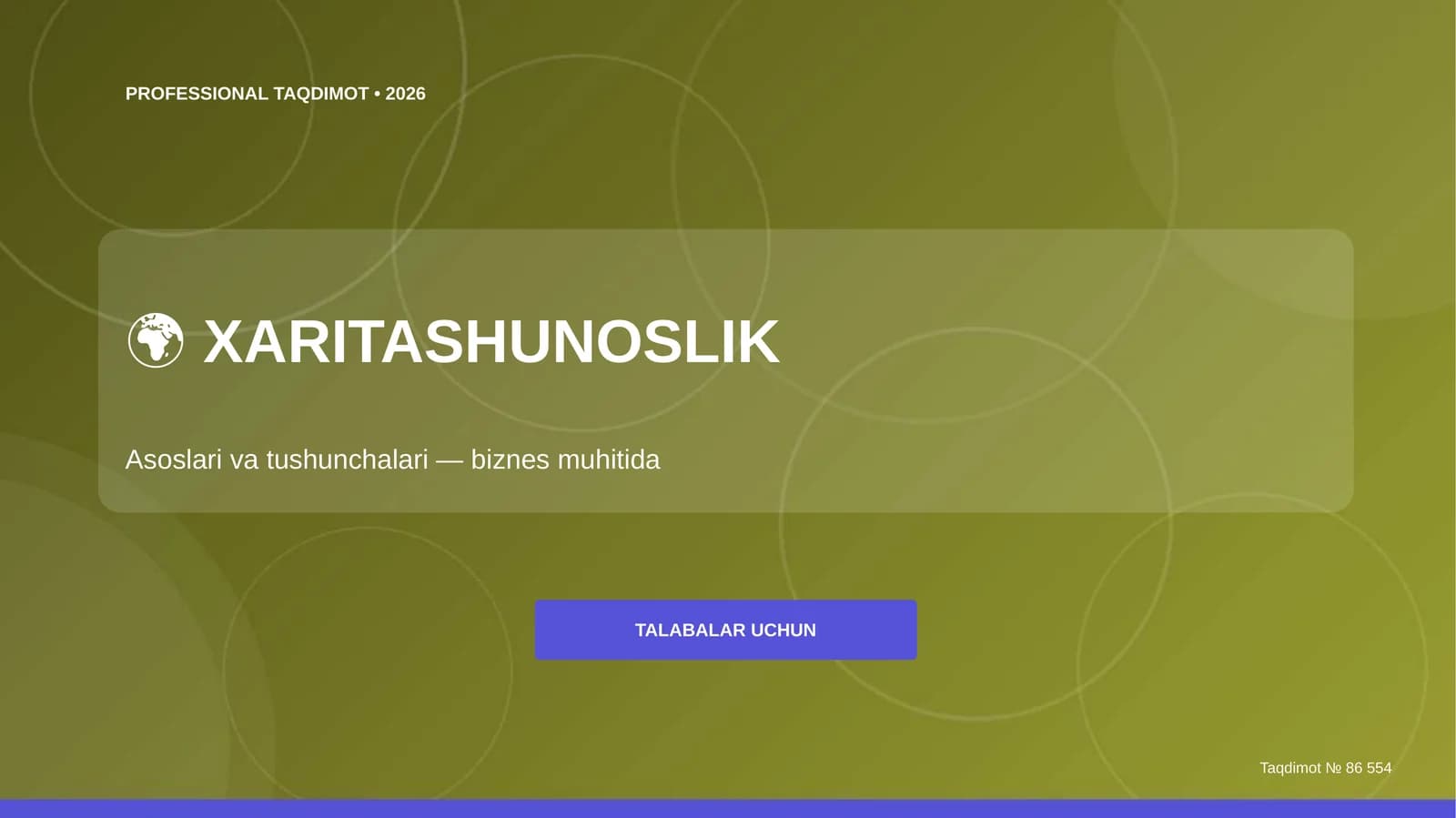 Xaritashunoslik: asoslari va tushunchalari (biznes muhitida) [talabalar uchun]
