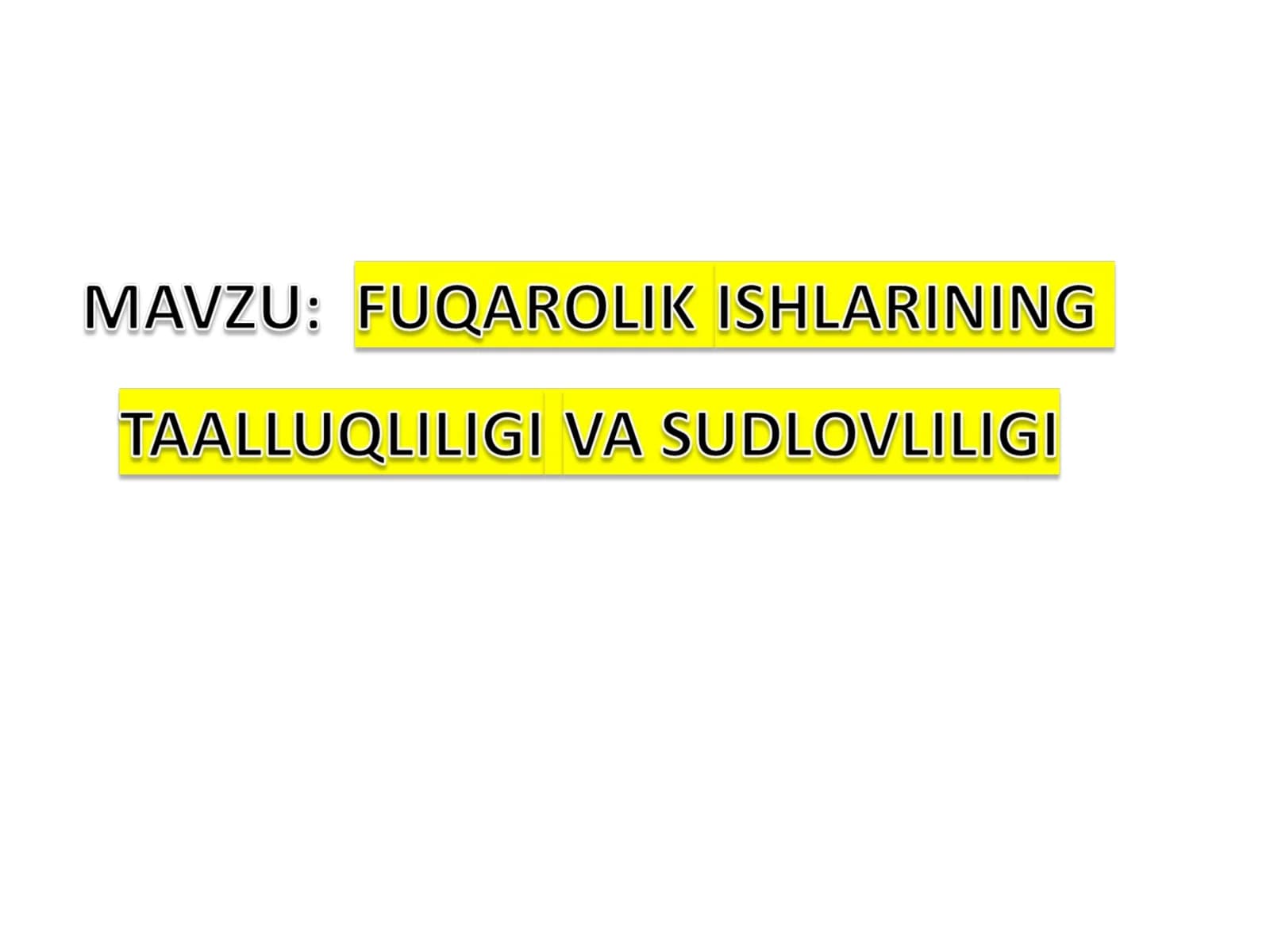 Fuqarolik ishlarining taalluqliligini belgilash qoidalari