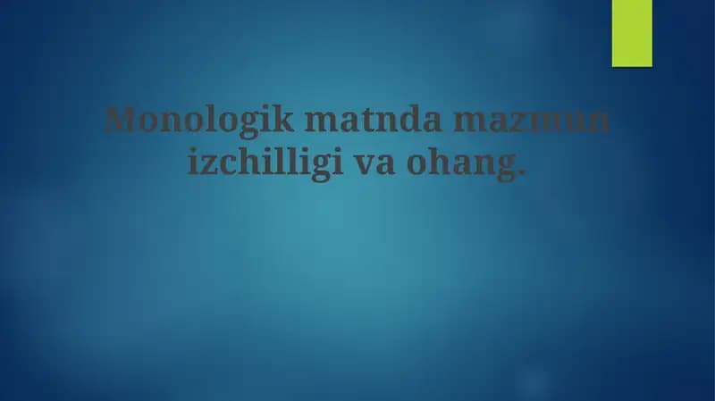 Monolog matn va ohang