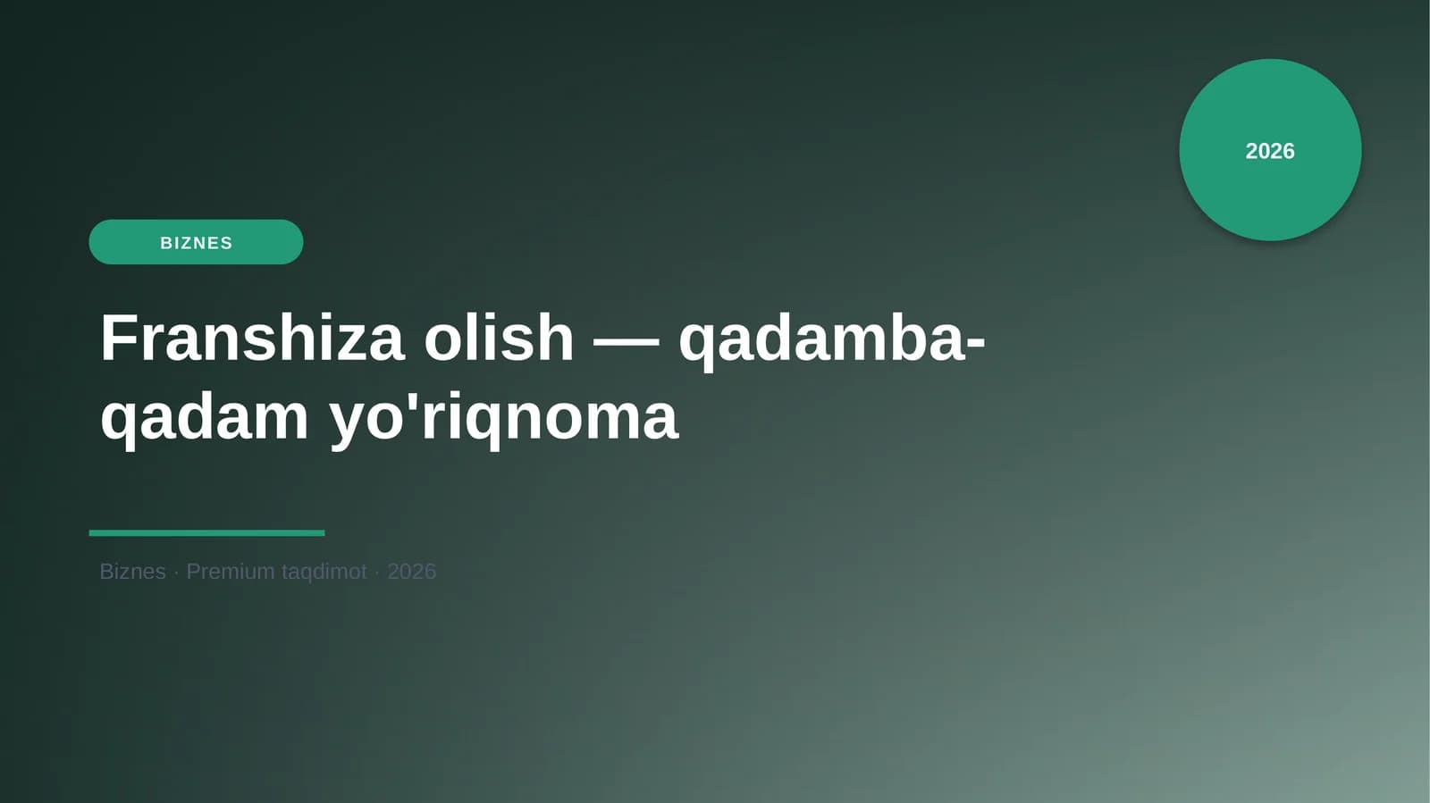 Franshiza olish — qadamba-qadam yo'riqnoma