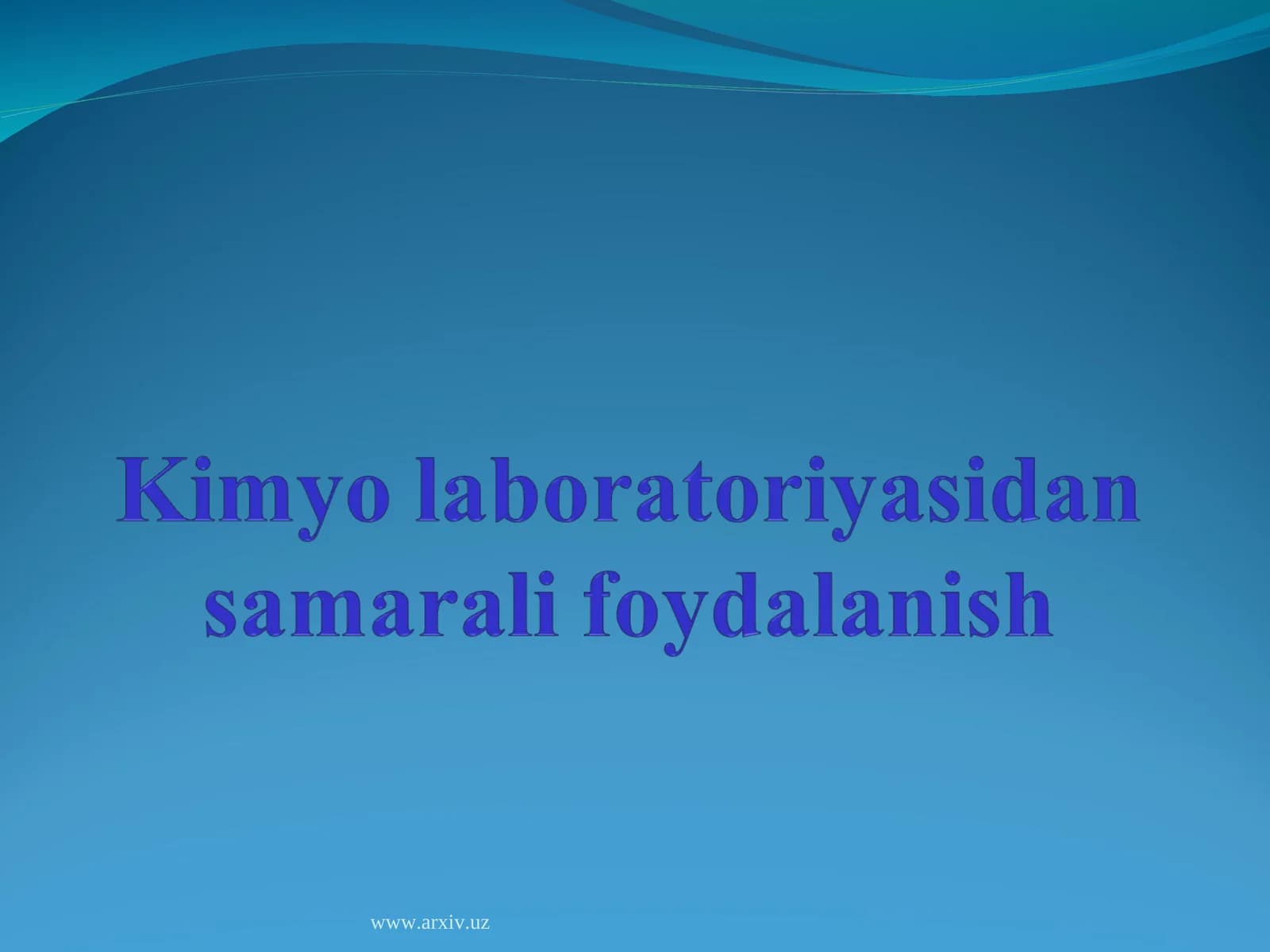 Kimyo fani va uning predmeti