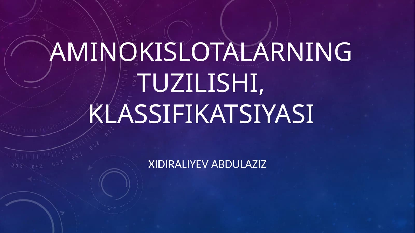 Aminokislotalarning tuzilishi, klassifikatsiyasi