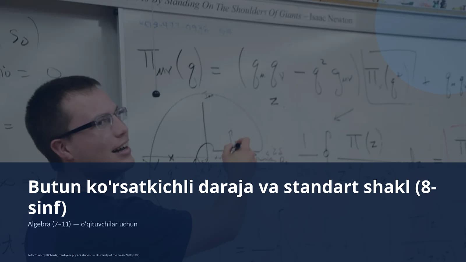 Butun ko'rsatkichli daraja va standart shakl (8-sinf)