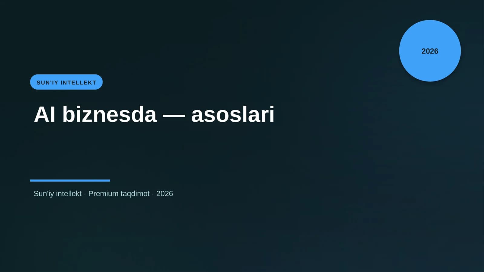 AI biznesda — asoslari