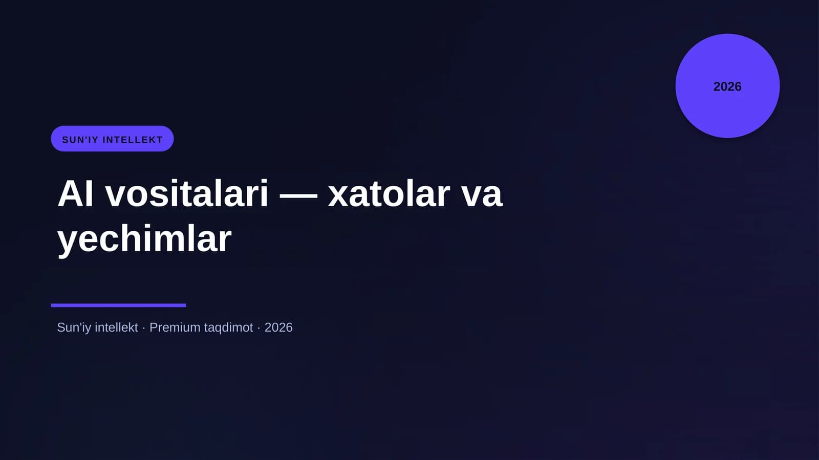 AI vositalari — xatolar va yechimlar
