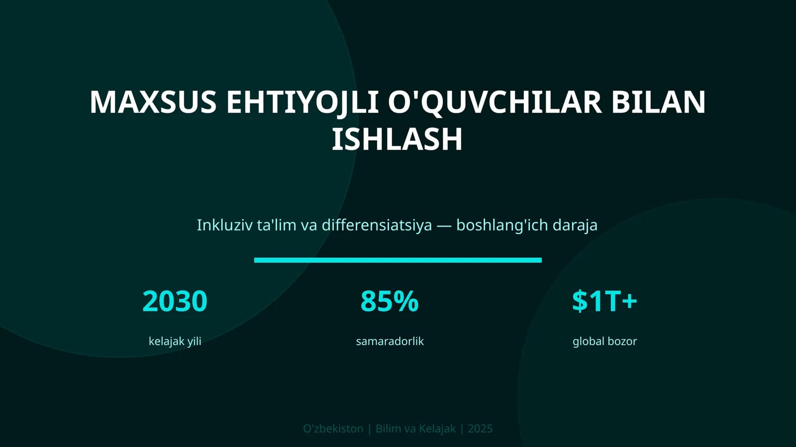 Maxsus ehtiyojli o'quvchilar bilan ishlash