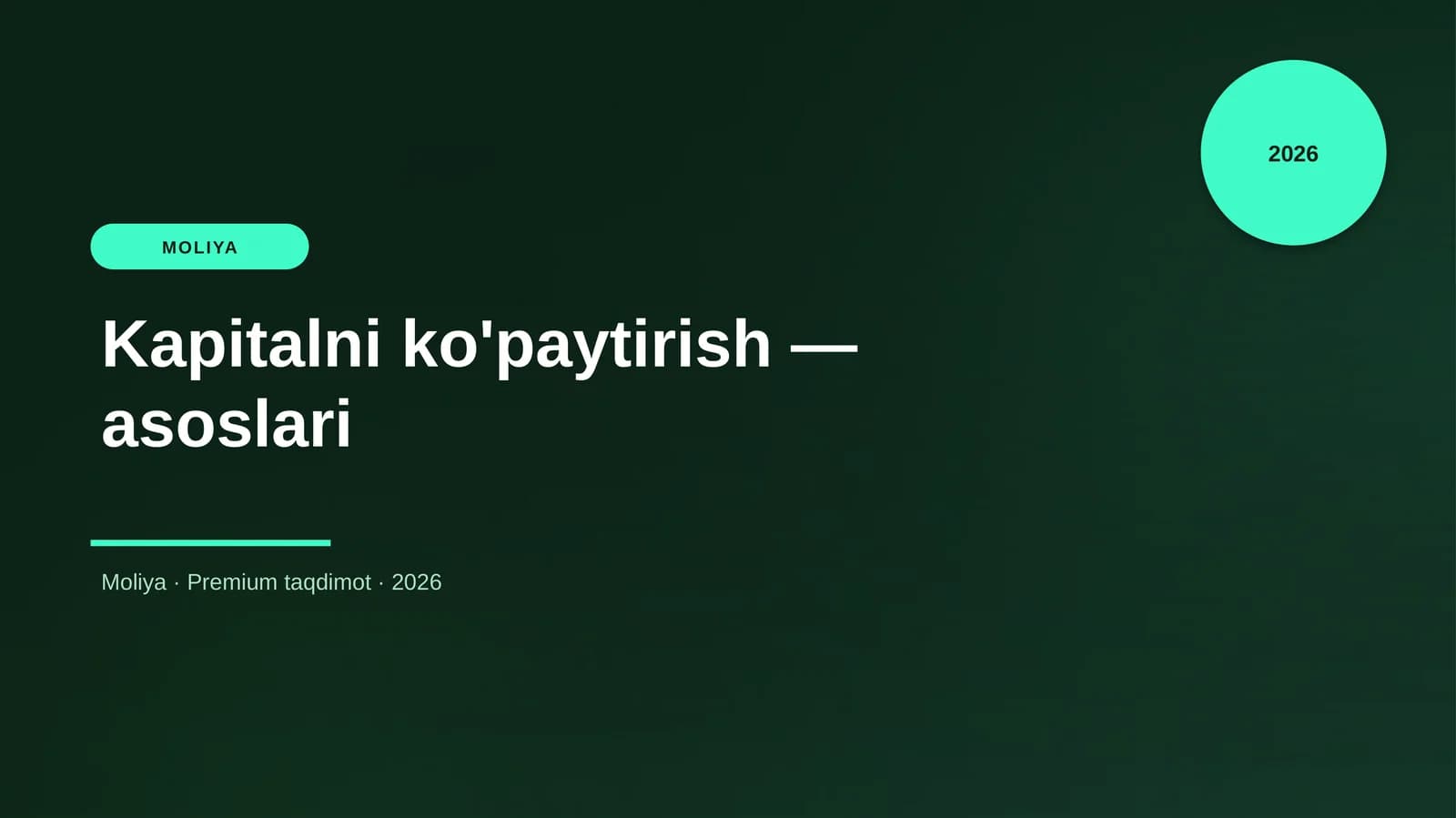 Kapitalni ko'paytirish - asoslari
