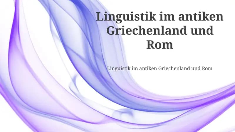 Varro und die römische Sprachwissenschaft