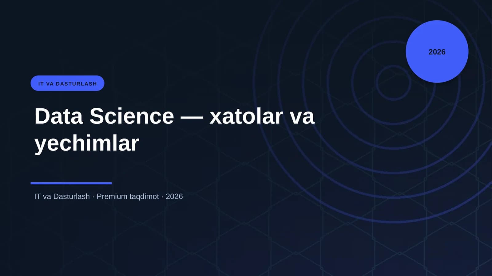 Data Science — xatolar va yechimlar