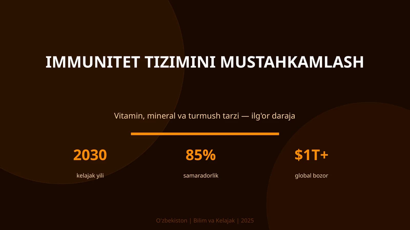 IMMUNITET TIZIMINI MUSTAHKAMLASH