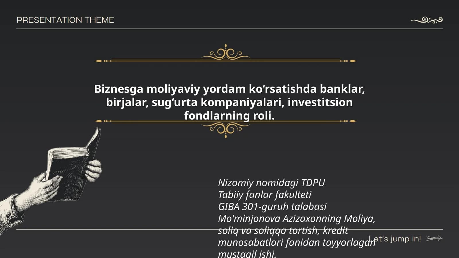Moliya, soliq va soliqqa tortish, kredit munosabatlari fanidan tayyorlagan mustaqil ishi