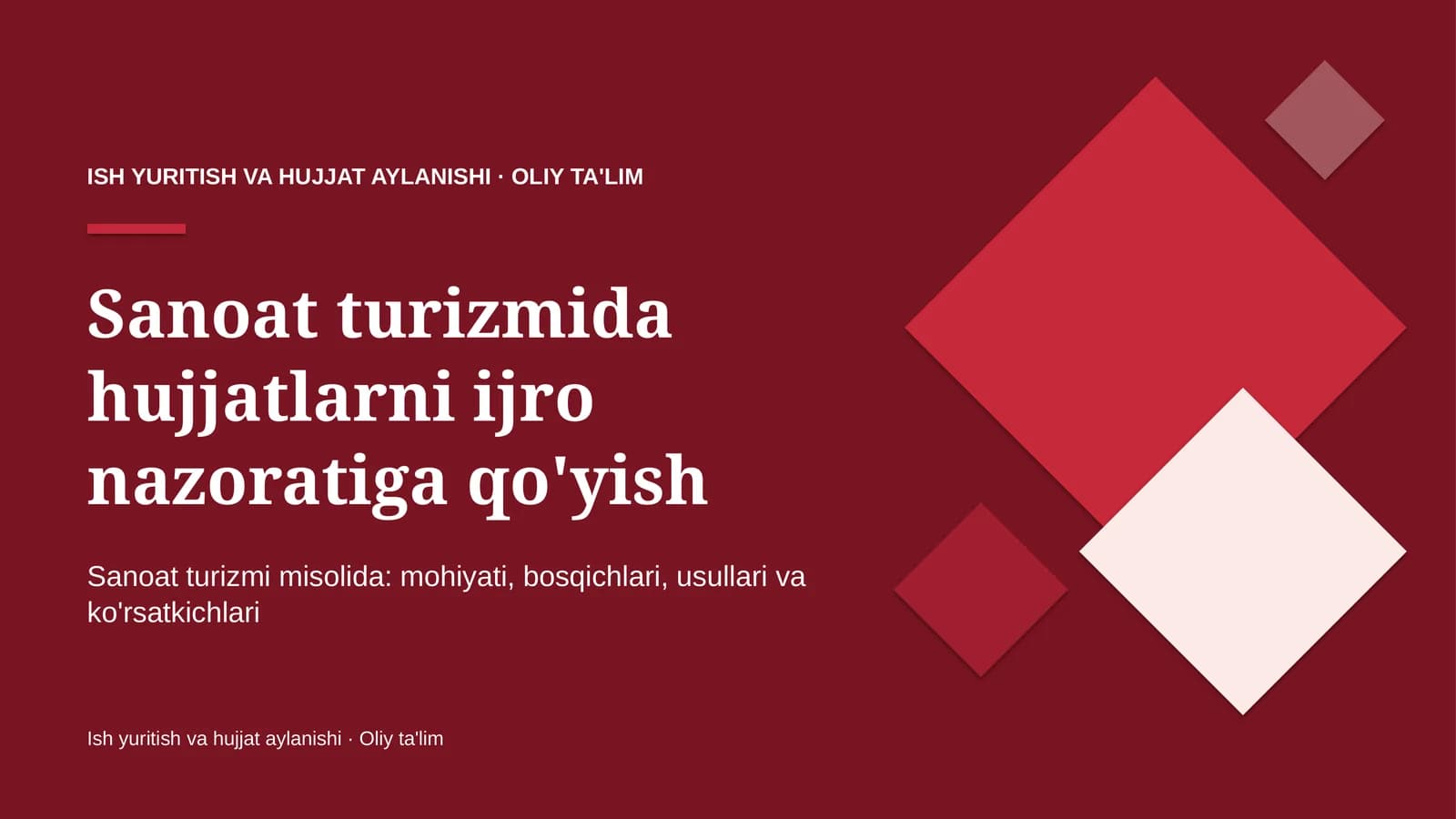 sanoat turizmida hujjatlarni ijro nazoratiga qo'yish 4330