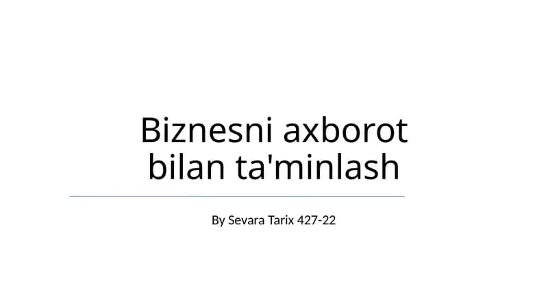 Biznesni axborot bilan ta'minlash