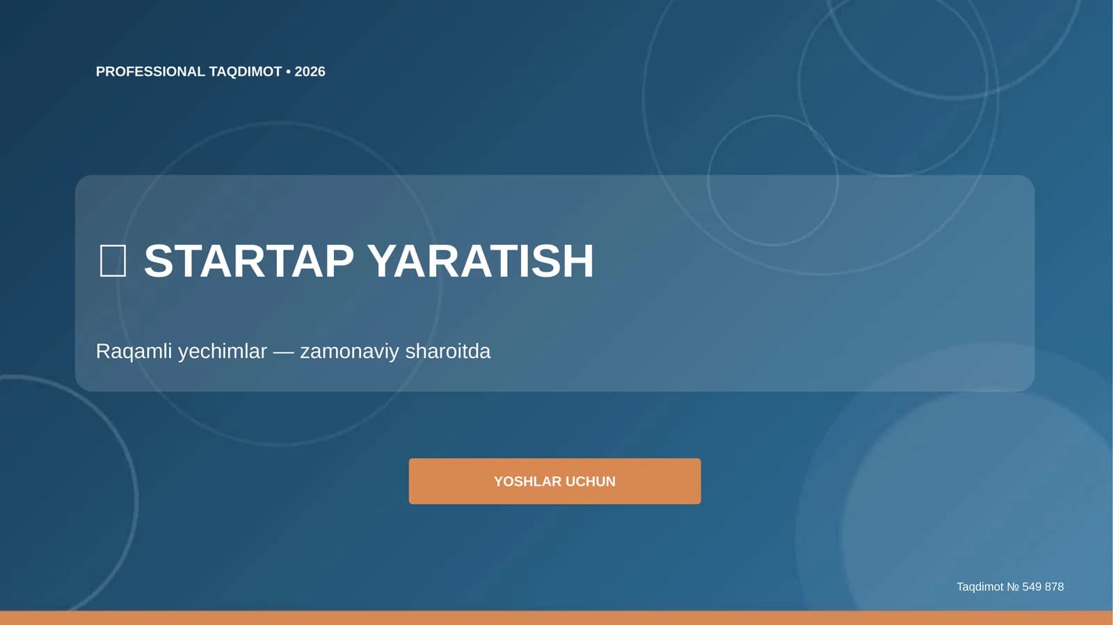 STARTAP YARATISH Raqamli yechimlar