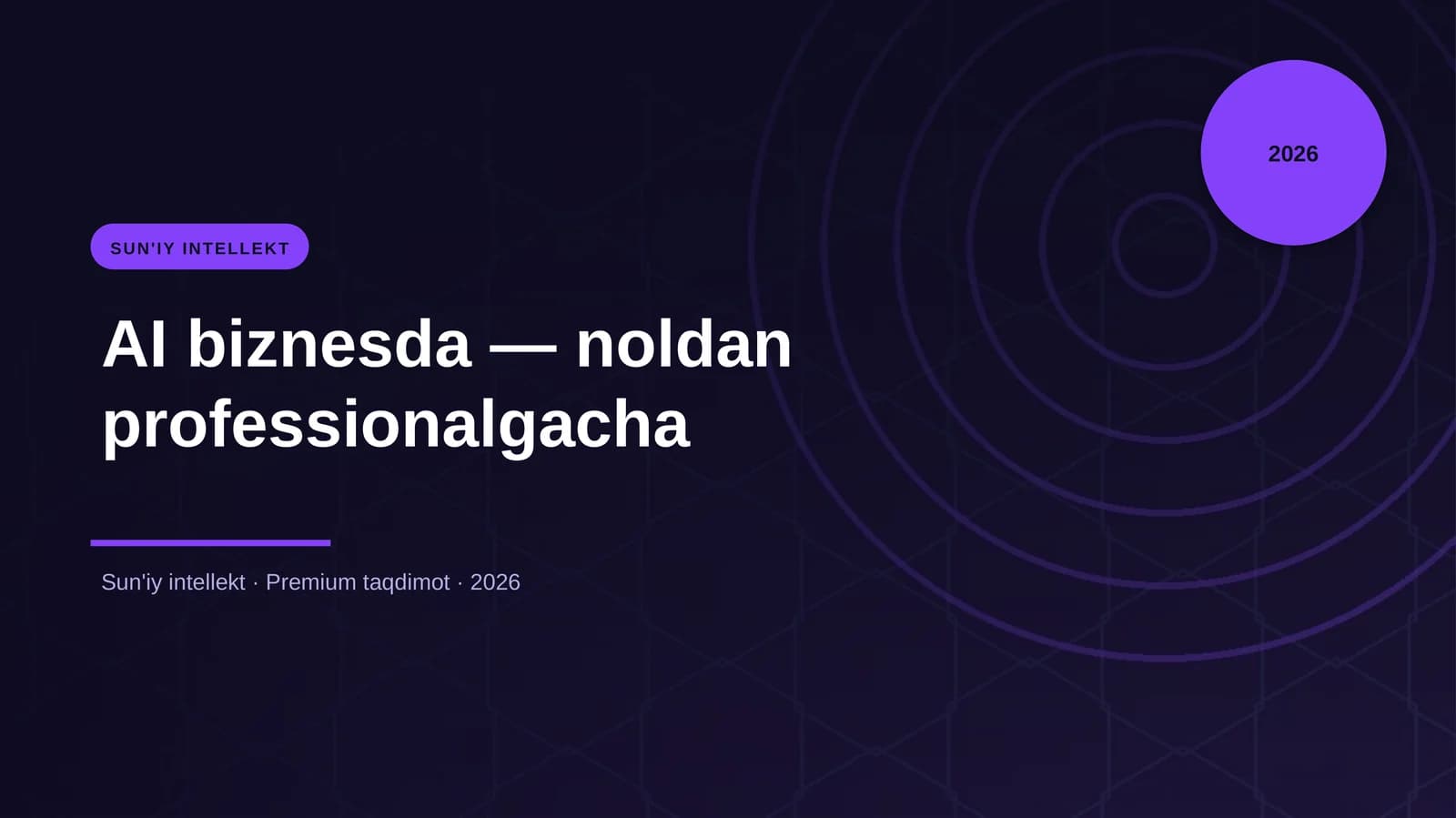 AI biznesda — noldan professionalgacha
