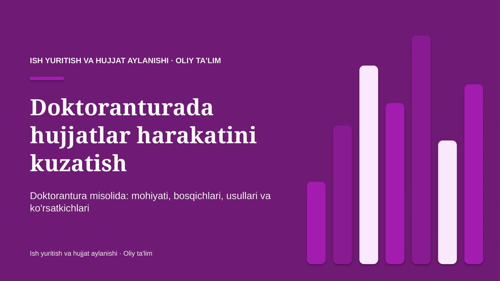 Ish yuritish va hujjat aylanishi · Oliy ta'lim