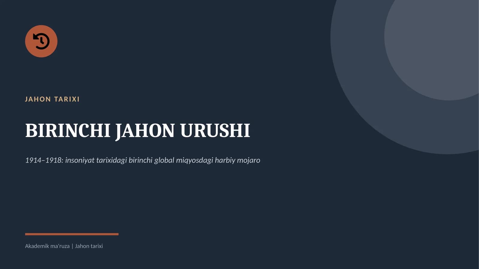 BIRINCHI JAHON URUSHI