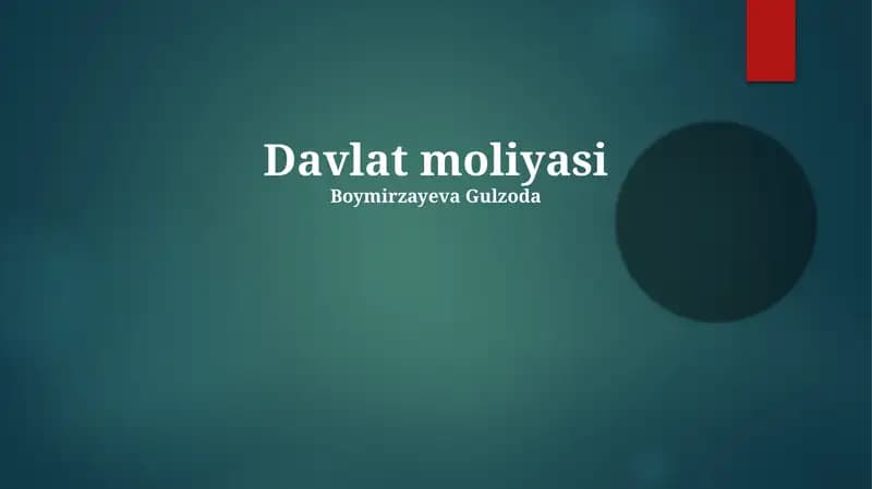 Davlat moliyasi