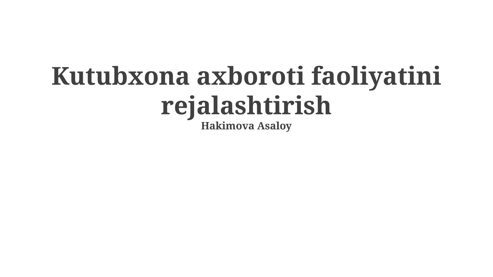 Kutubxona Axborot Faoliyatini Rejalashtirishning Asosiy Bosqichlari