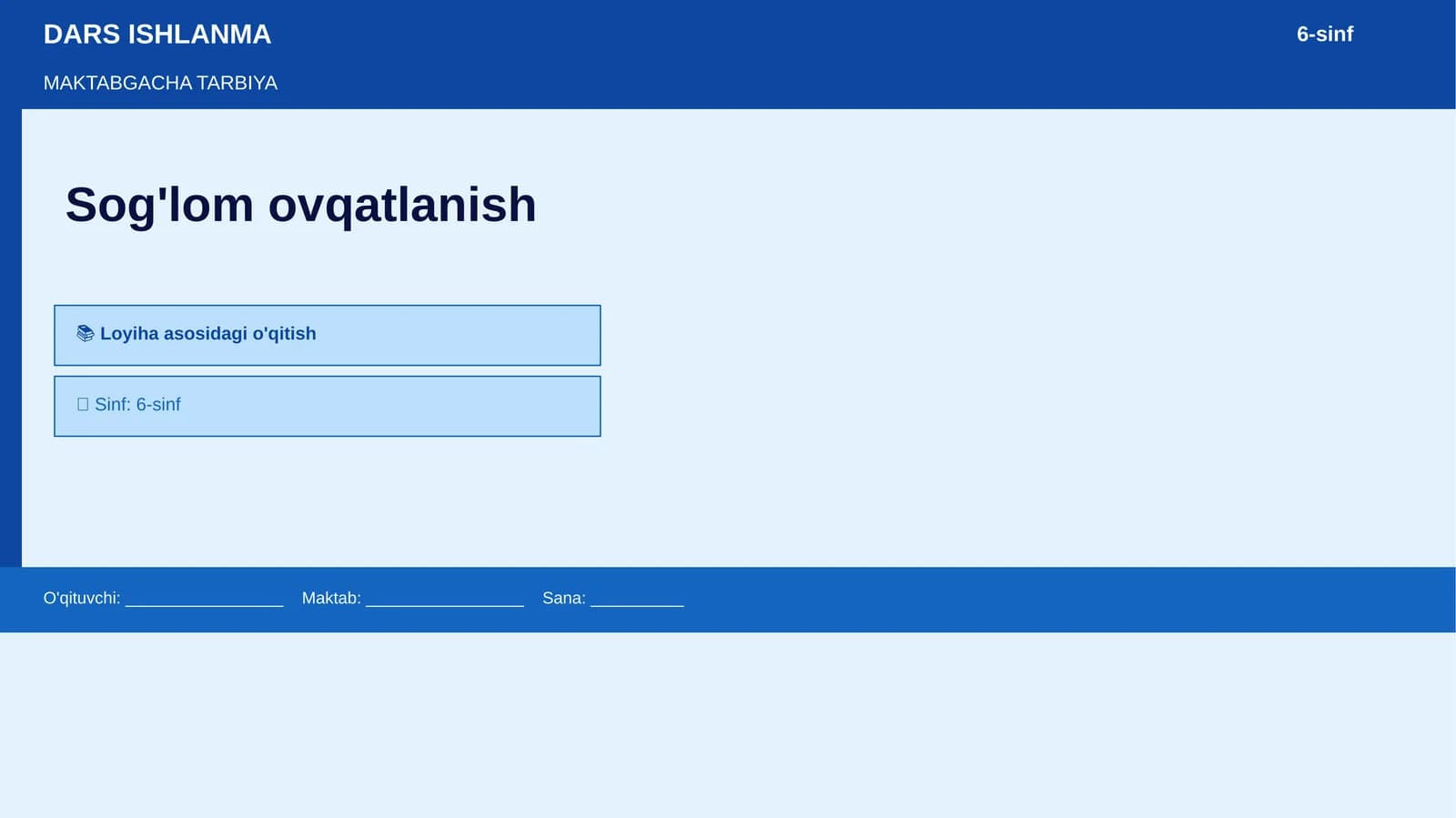 Sog'lom ovqatlanish