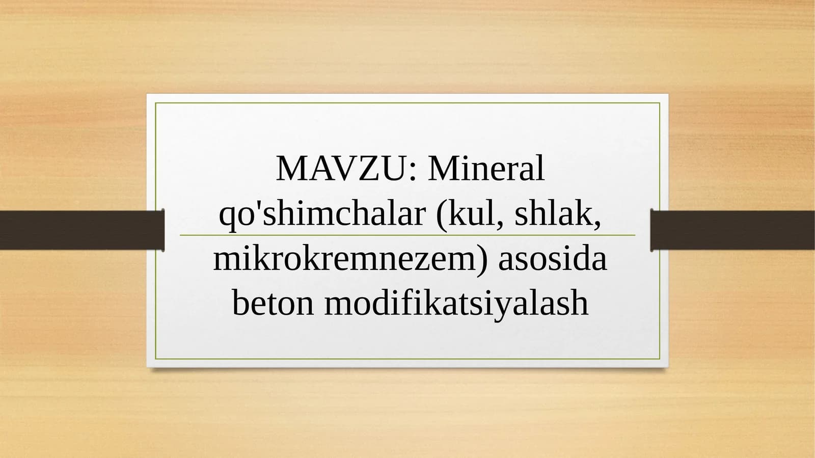 Mineral qo'shimchalar (kul, shlak, mikrokremnezem) asosida beton modifikatsiyalash