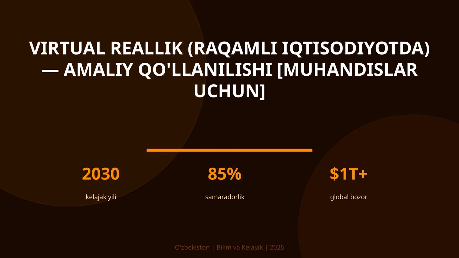 Virtual reallik (raqamli iqtisodiyotda) — amaliy qo'llanilishi [muhandislar uchun]