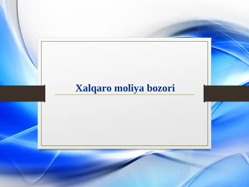 Xalqaro moliya bozori