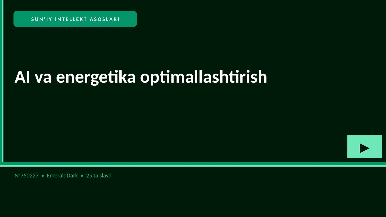 SUN'IY INTELLEKT ASOSLARI