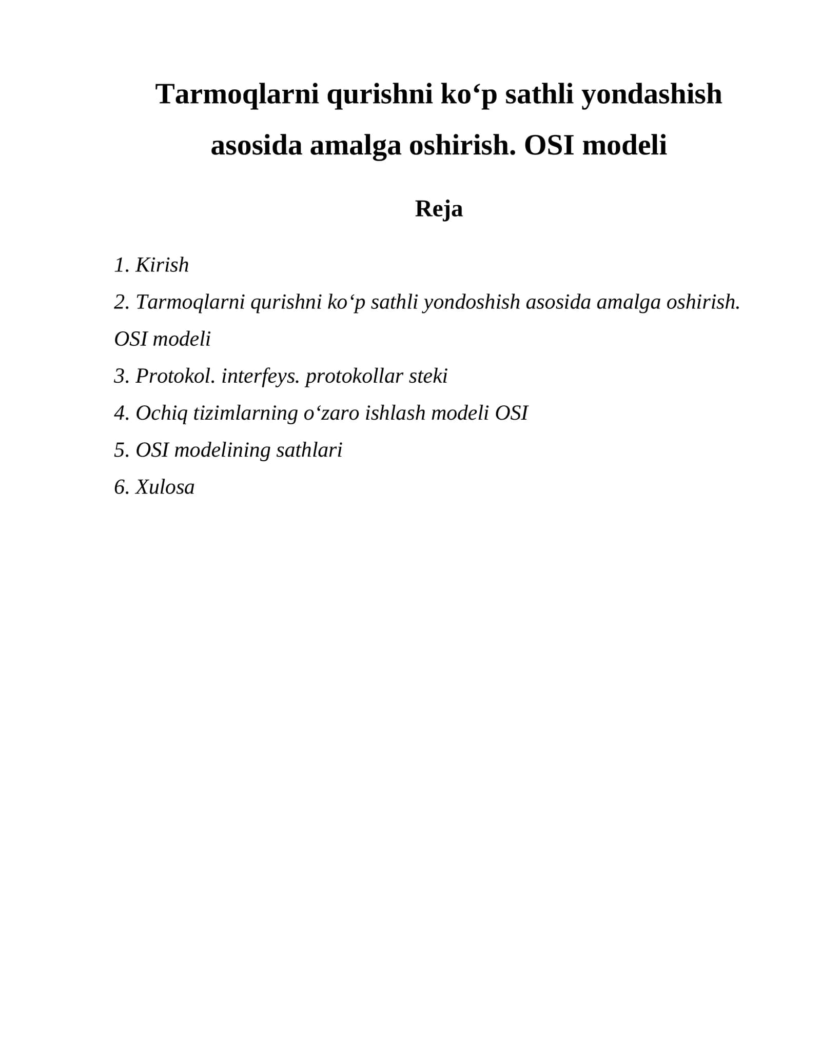 OSI modeli
