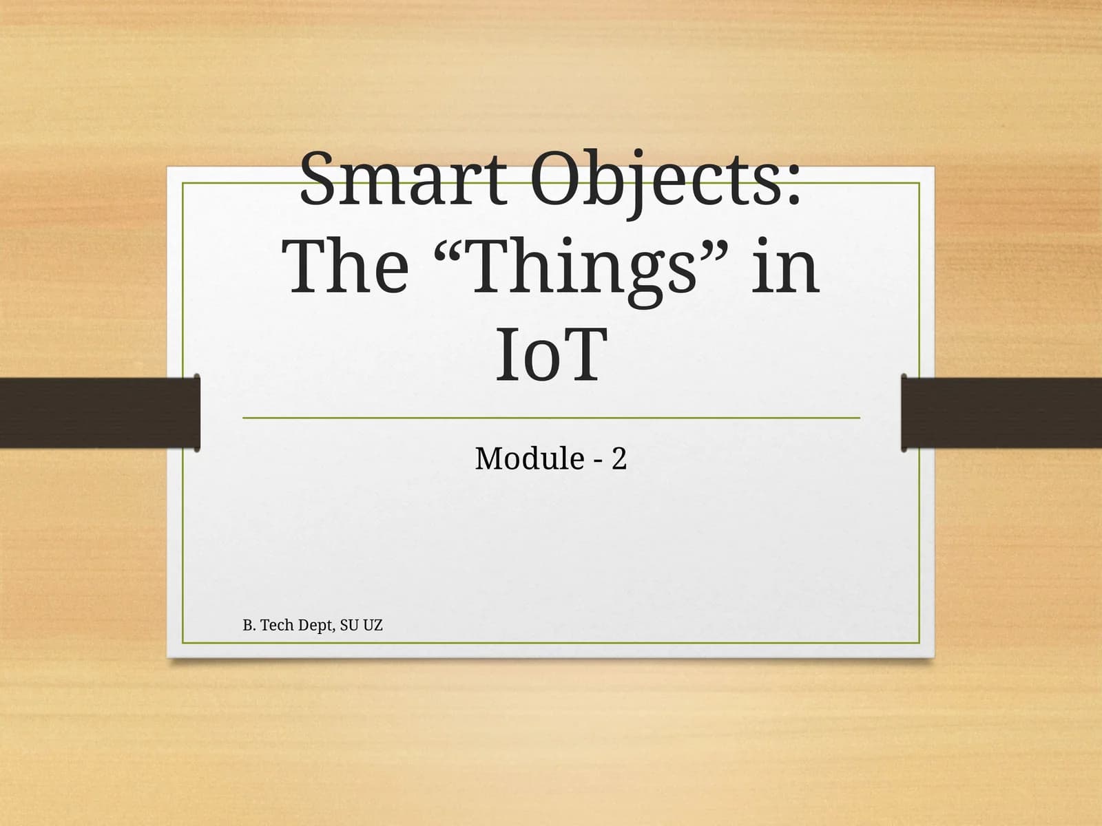 Smart Objects: The “Things” in IoT