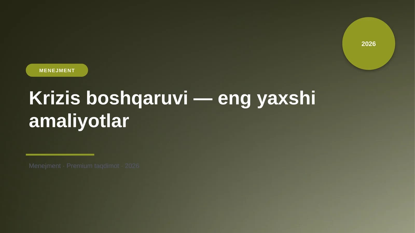 Krizis boshqaruvi — eng yaxshi amaliyotlar