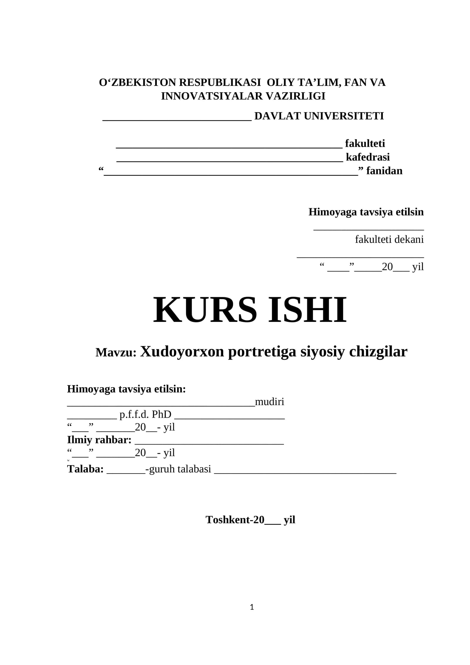 Xudoyorxon portretiga siyosiy chizgilar