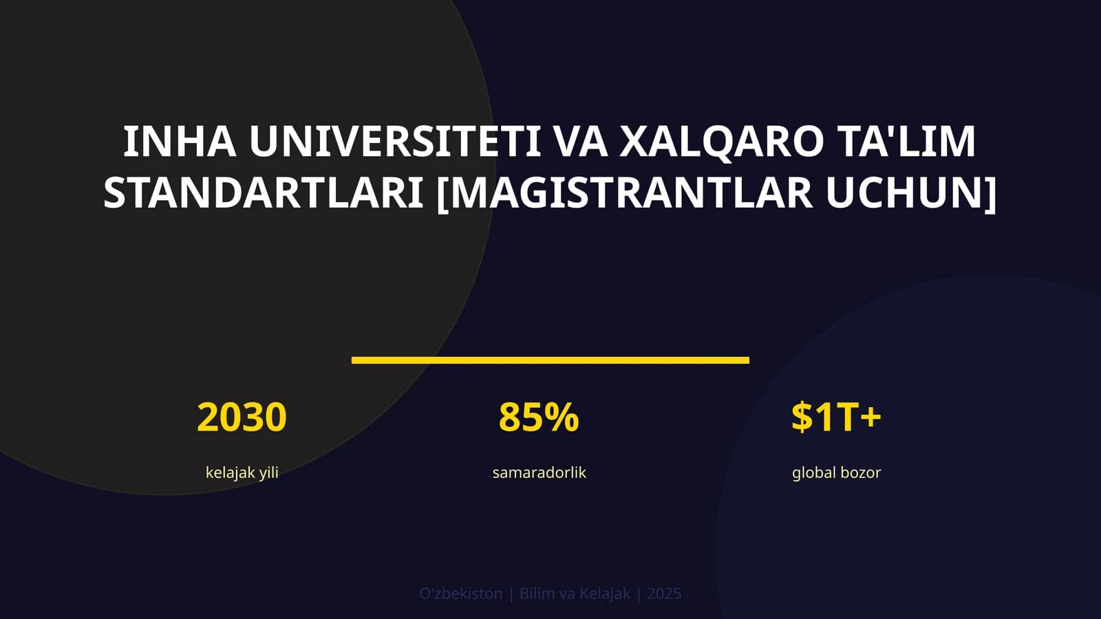 INHA universiteti va xalqaro ta'lim standartlari [magistrantlar uchun]