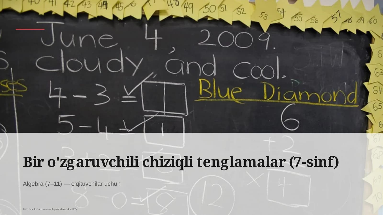 Bir o'zgaruvchili chiziqli tenglamalar (7-sinf)
