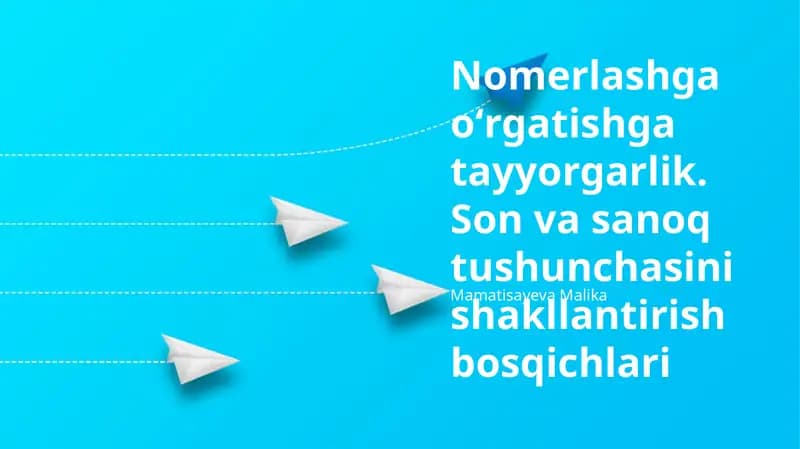 Nomerlashga oʻrgatishga tayyorgarlik