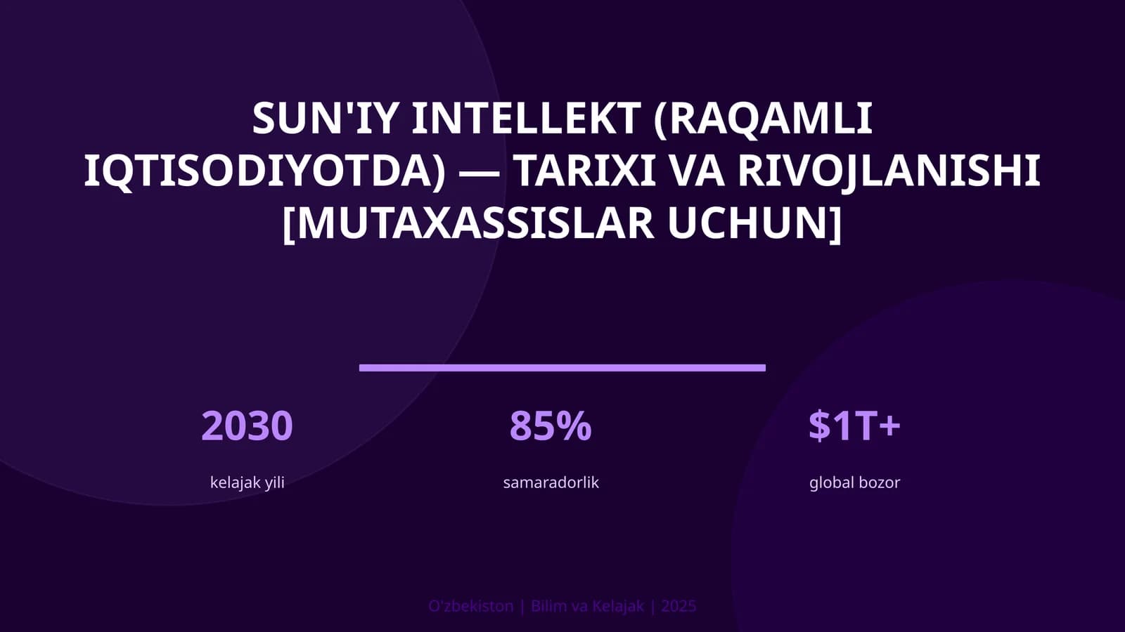 Sun'iy intellekt (raqamli iqtisodiyotda) — tarixi va rivojlanishi [mutaxassislar uchun]