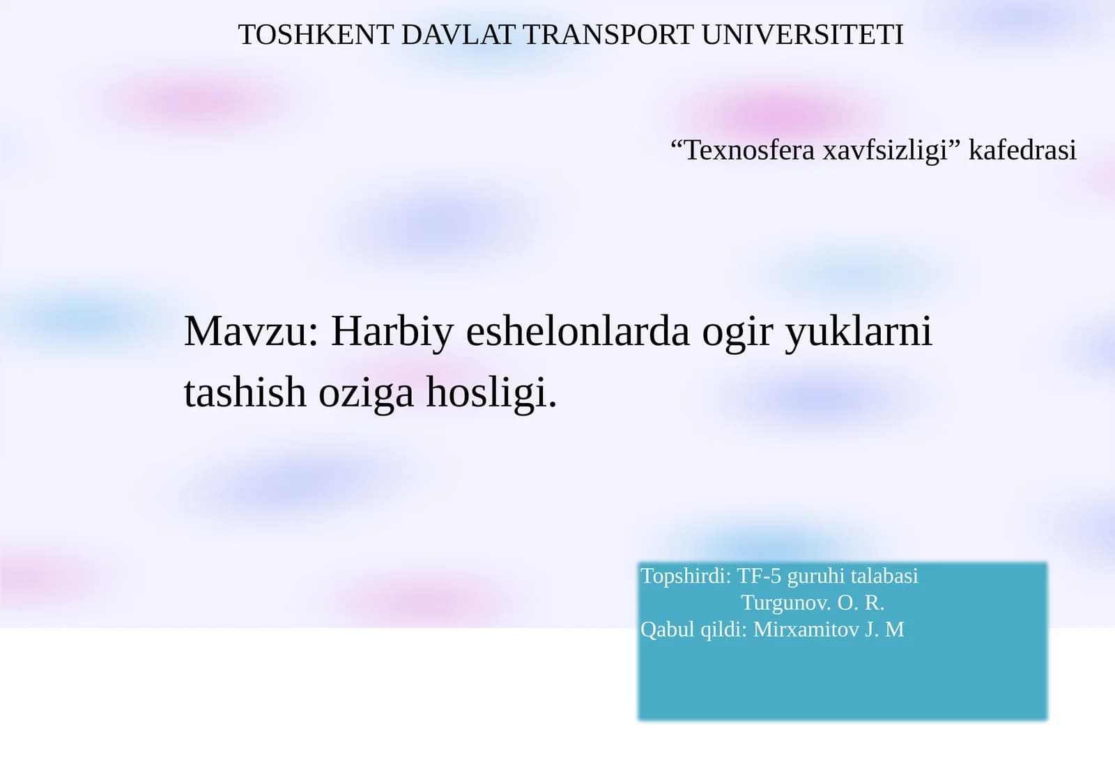 Harbiy eshelonlarda og'ir yuklarni tashish o'ziga hosligi