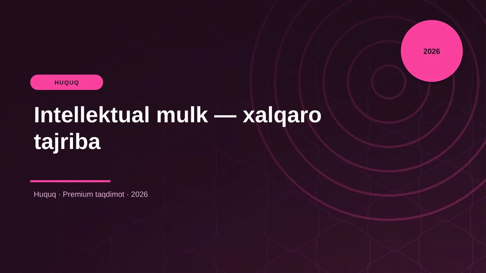 Intellektual mulk — xalqaro tajriba