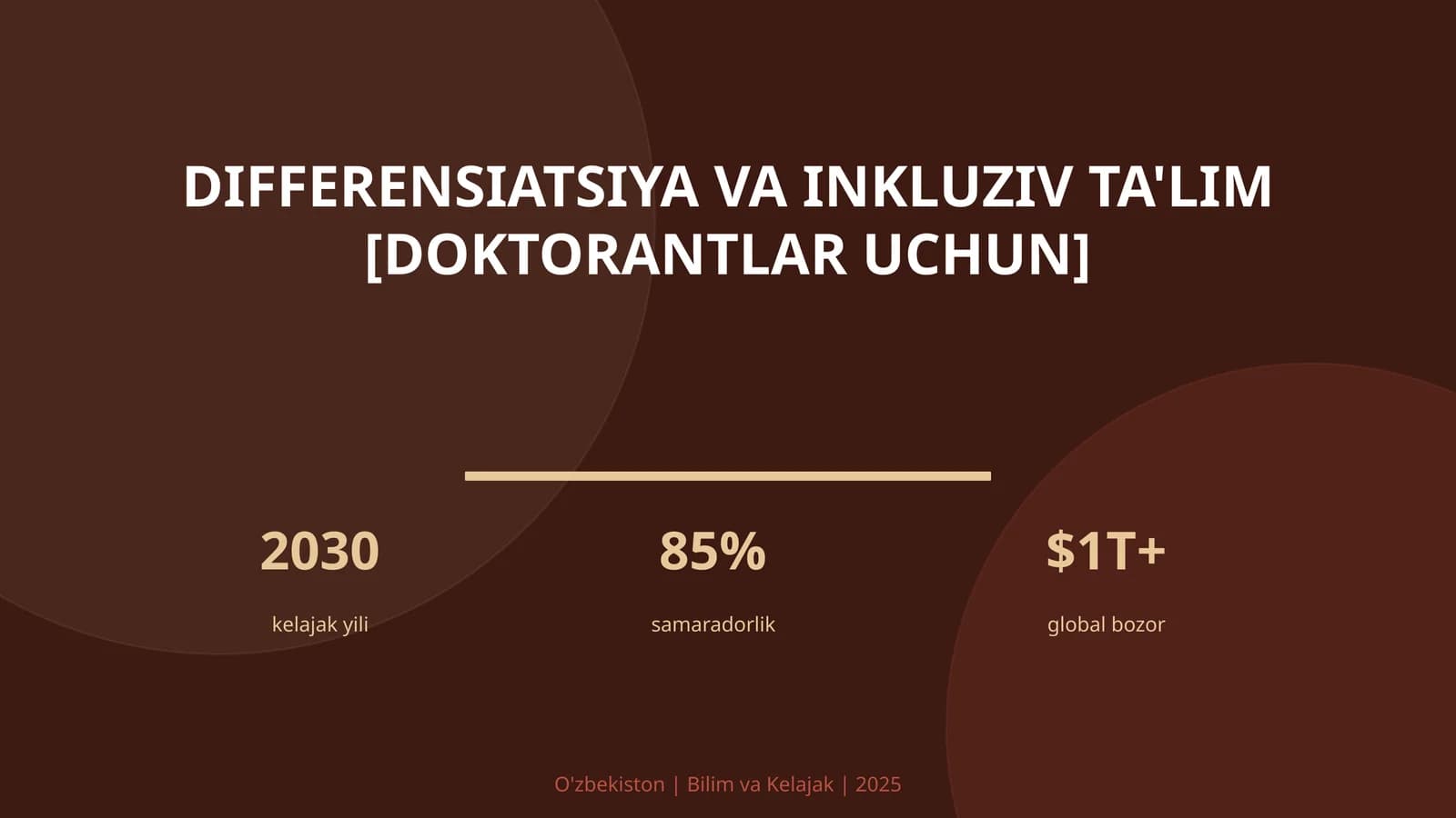 Differensiatsiya va inkluziv ta'lim [doktorantlar uchun]