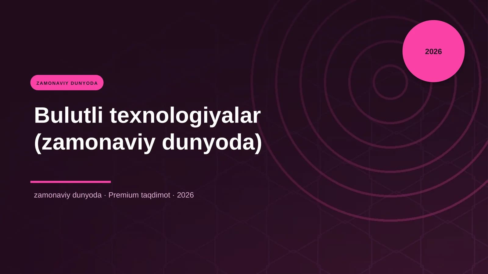Bulutli texnologiyalar (zamonaviy dunyoda)