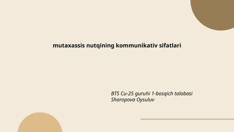 Nutqning kommunikativ sifatlari