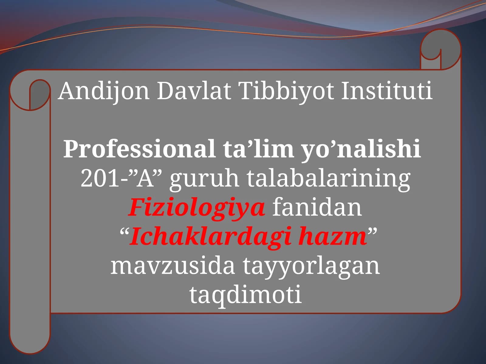"Ichaklar dagi hazm"