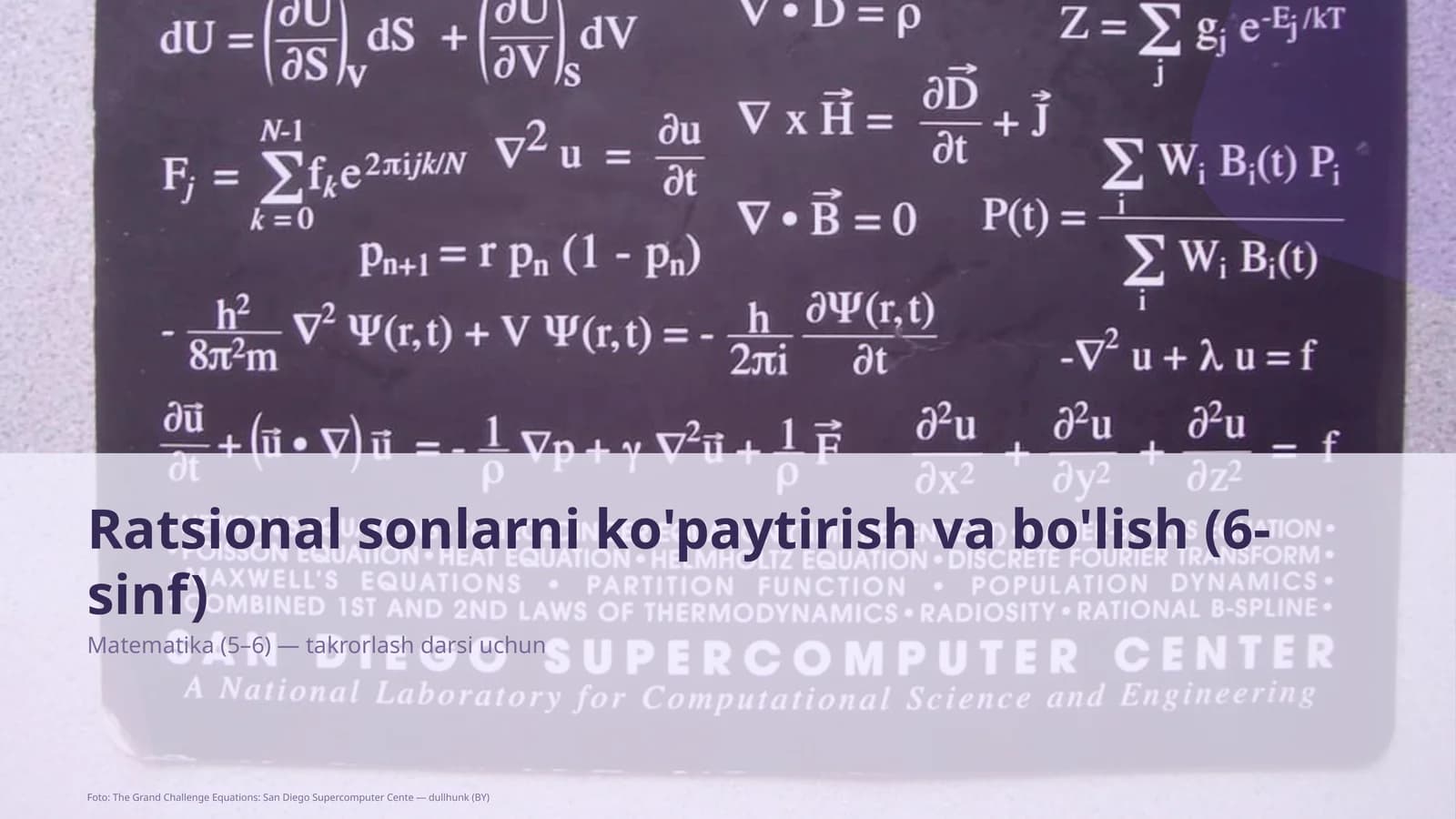 Ratsional sonlarni ko'paytirish va bo'lish (6-sinf)