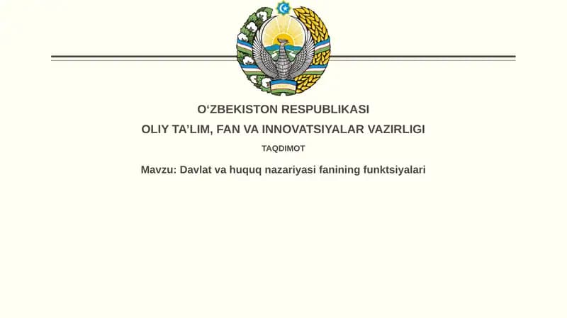 Davlat va huquq nazariyasining mohiyati