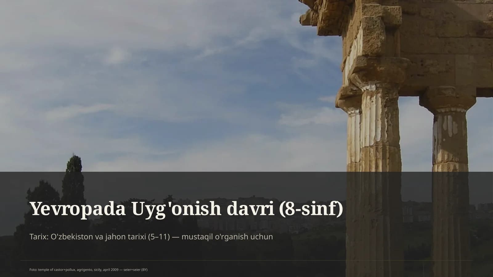 Yevropada Uyg'onish davri (8-sinf)