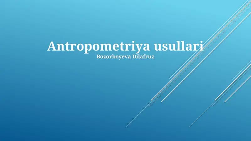 Antropometriya usullari